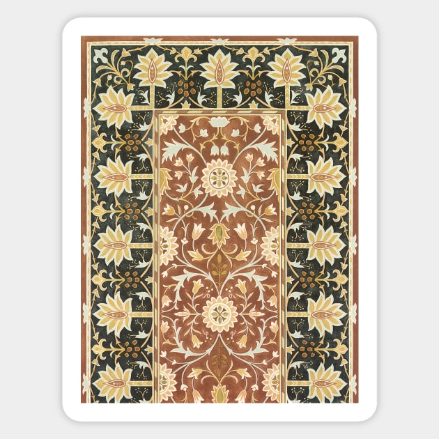 Floral Textile Rug Design by William Morris Sticker by MasterpieceCafe